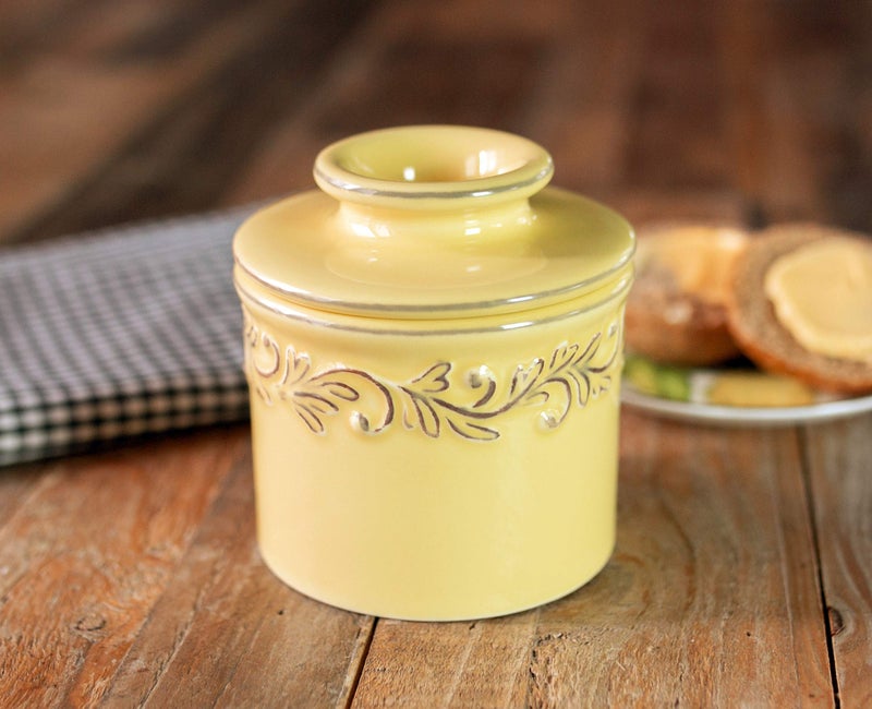 Butter Bell - The Original Butter Bell crock by L Tremain, a Countertop French Ceramic Butter Dish Keeper for Spreadable Butter, Antique Collection, Goldenrod - Image 2